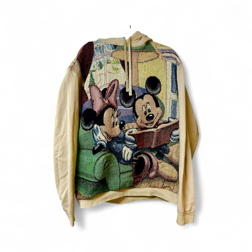 Disney Custom Tapestry Beige Mickey & Minnie Mouse Sweater
